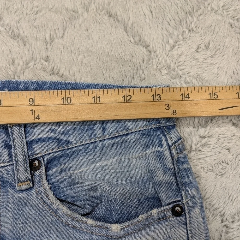 Moussy Jeans Women's 25 Blue Light Vintage Qualls Skinny Distressed Cotton 26”